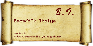 Bacsák Ibolya névjegykártya