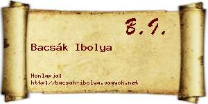 Bacsák Ibolya névjegykártya