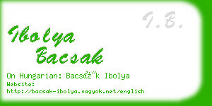 ibolya bacsak business card